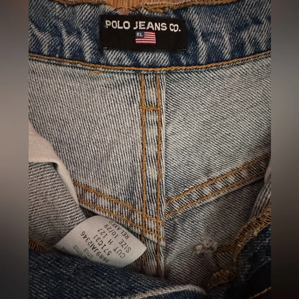 RALPH LAUREN POLO STUDED HIGH WASTE SHORTS JEANS compare to Nordstrom $118 - Picture 4 of 9